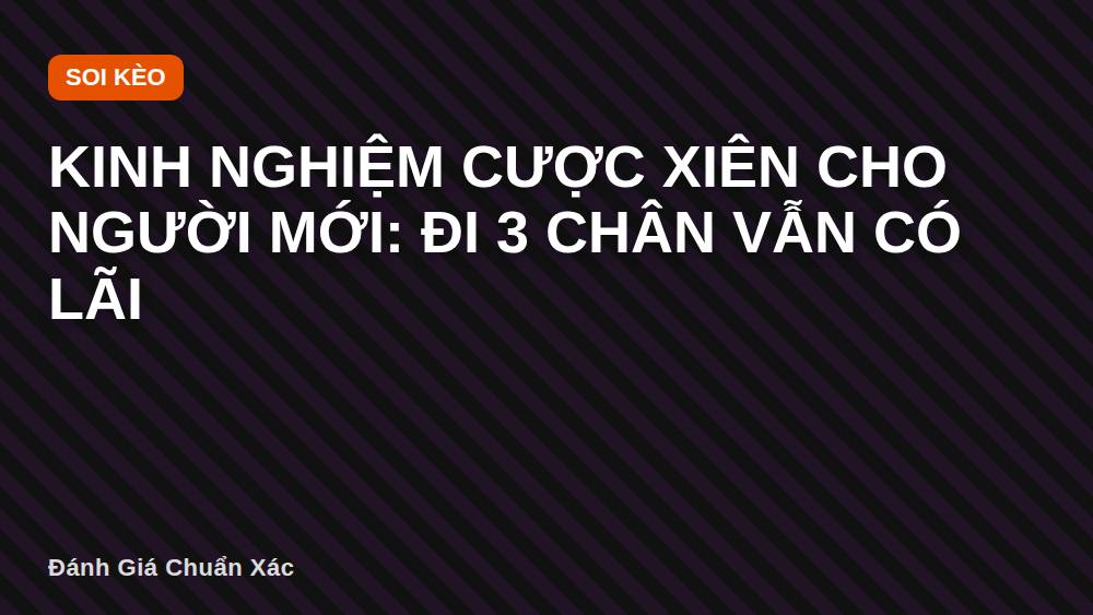 Kinh nghiệm cược xiên cho người mới: đi 3 chân vẫn có lãi